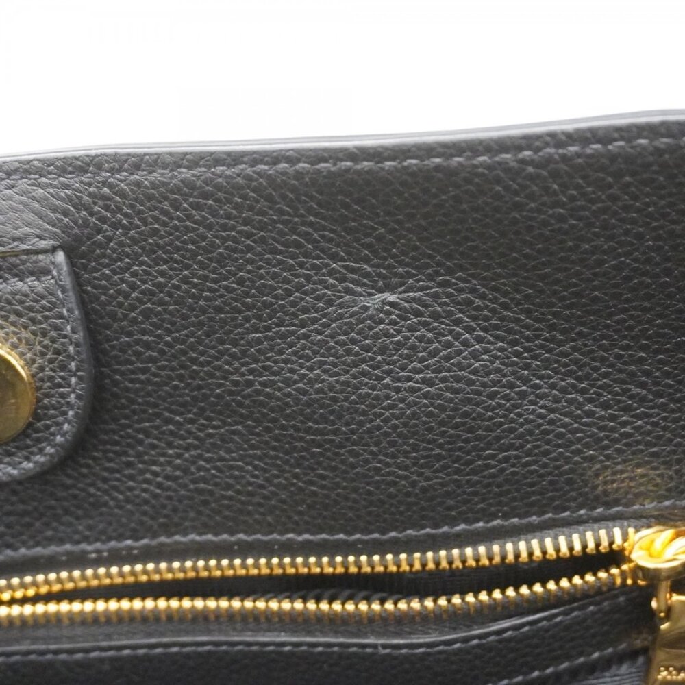PRADA Black Leather Tote Bag with Gold Hardware - Picture 9 of 11